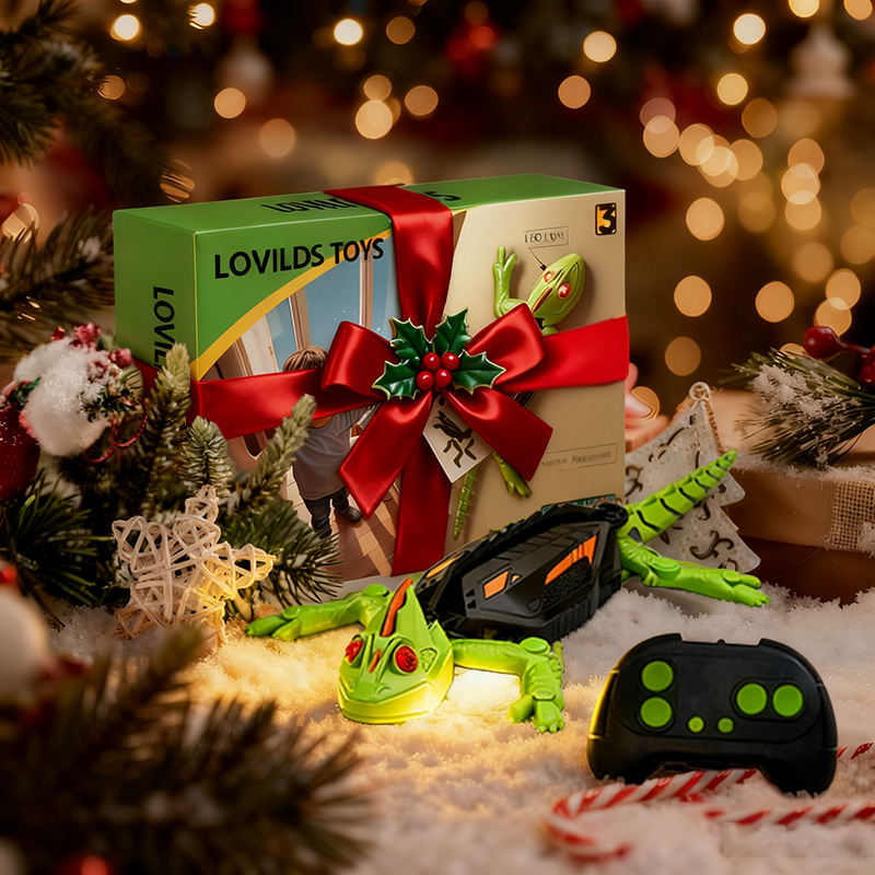 ⏳Ends in 3 hrs 🎄❗❗ Exclusive Christmas Deal!  LOVILDS Wall Crawler Gecko - LED RC Toy for Indoor Family Fun & Prank Gifts