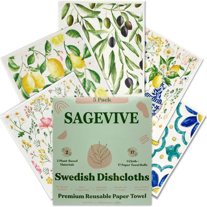 Swedish Dishcloths for Kitchen & Cleaning | 5 Pack