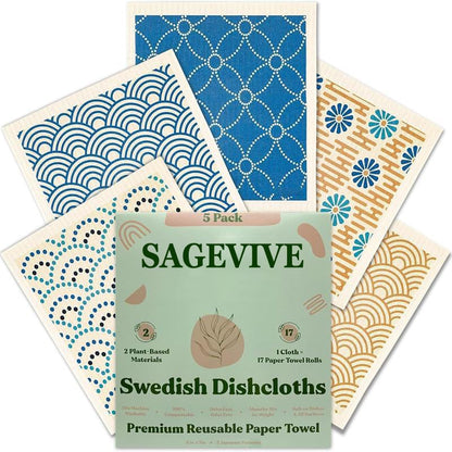 Swedish Dishcloths for Kitchen & Cleaning | 5 Pack