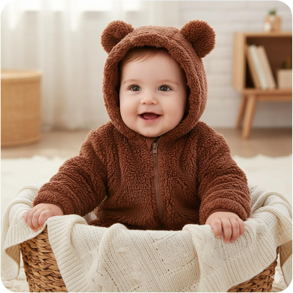 2025 New Model | Fluffy Hooded Romper with Ears
