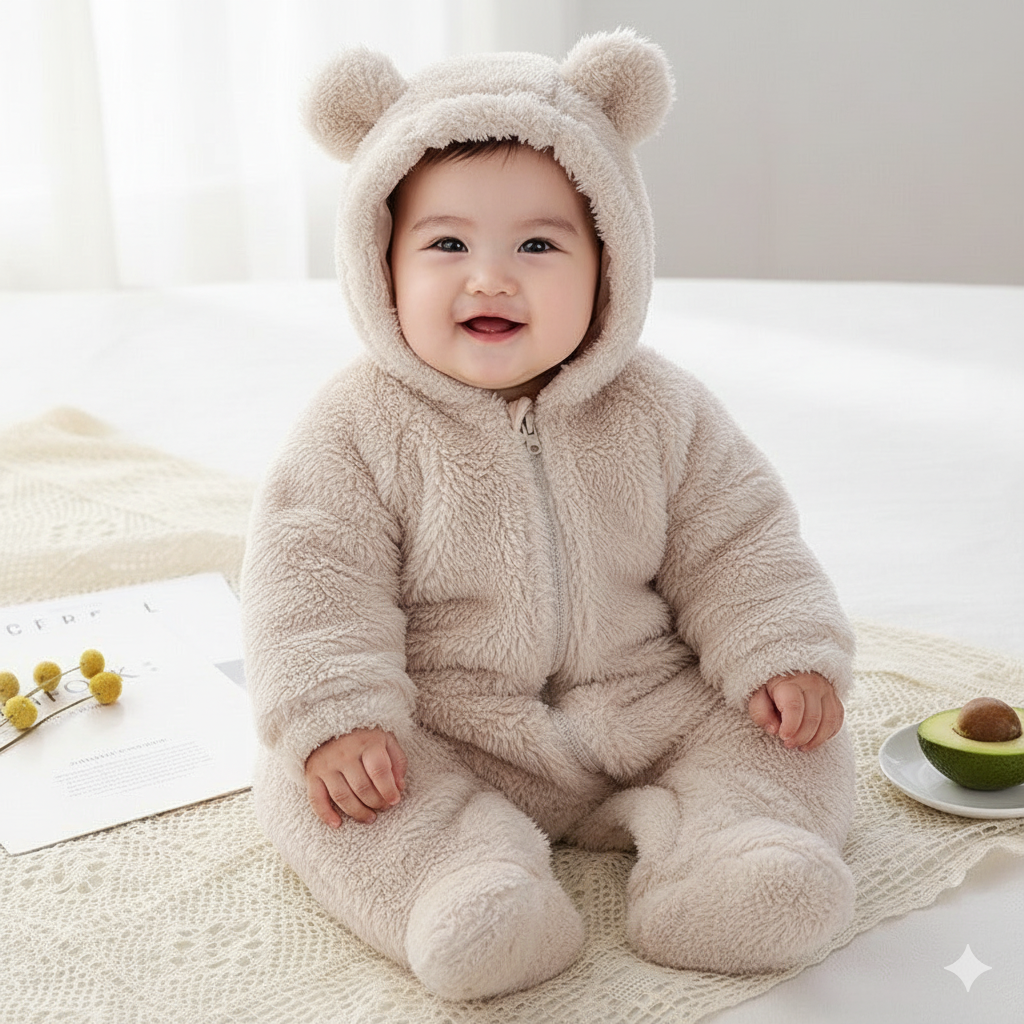 2025 New Model | Fluffy Hooded Romper with Ears