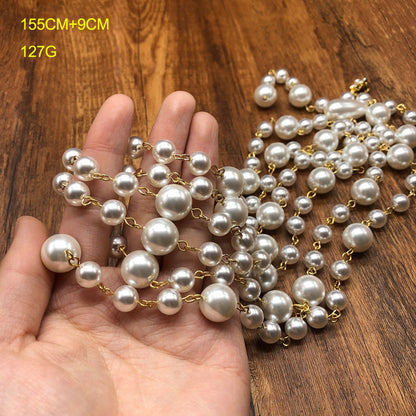 Glazed Glass Pearl Long Necklace