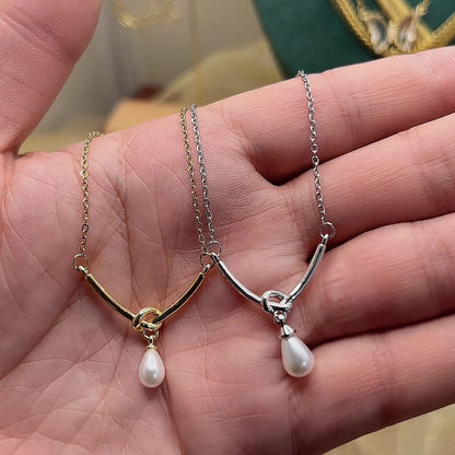 Knotted Pearl Necklace