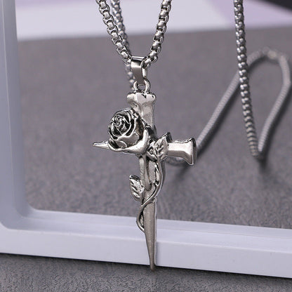 Rose Cross Necklace