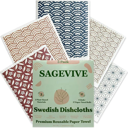 Swedish Dishcloths for Kitchen & Cleaning | 5 Pack